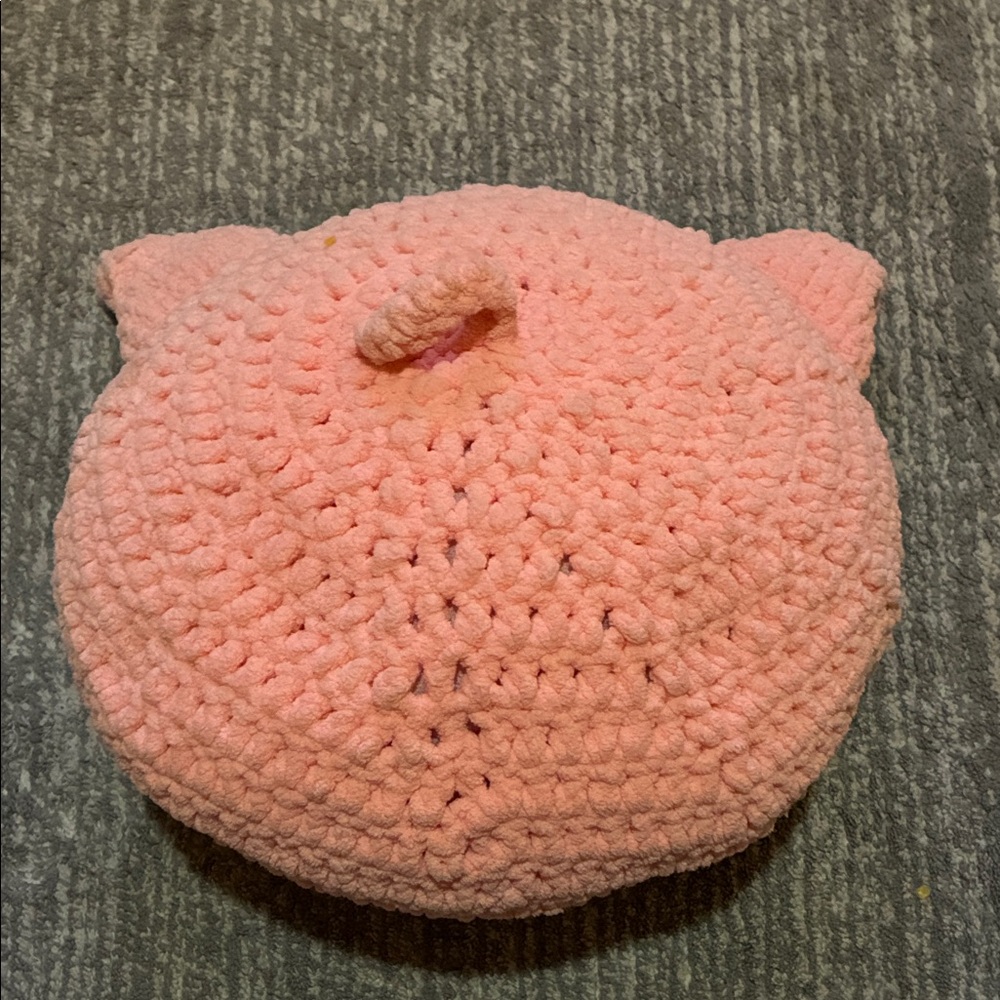 Handmade Crochet Stuffed Pig - Picture 2 of 2